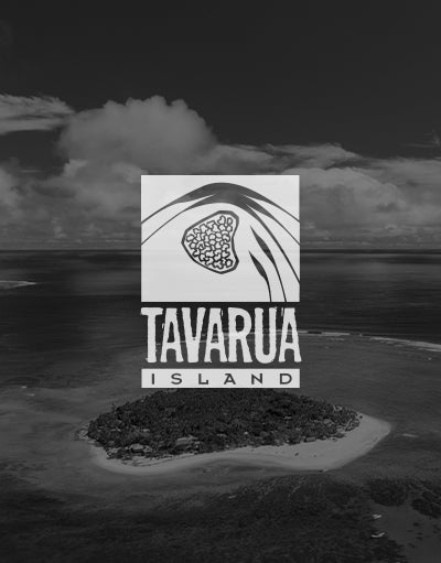 ANETIK x Tavarua Island partnership logo over aerial view of tropical island