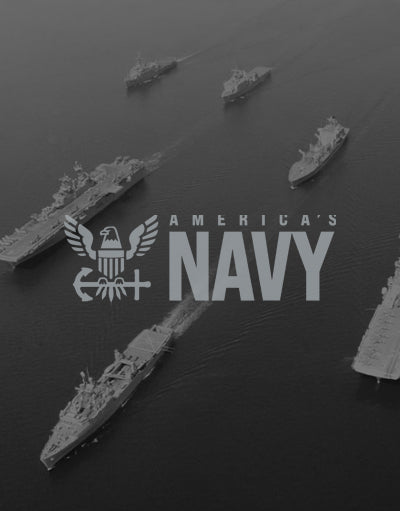 ANETIK x US Navy partnership logo over naval ships at sea